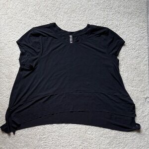 Free People Black Women's Short Sleeve Lightweight Top